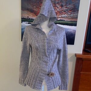 Cozy ‘n Warm Gray Hooded Women's House Sweater Wool Alpaca Cotton Blend 🦙